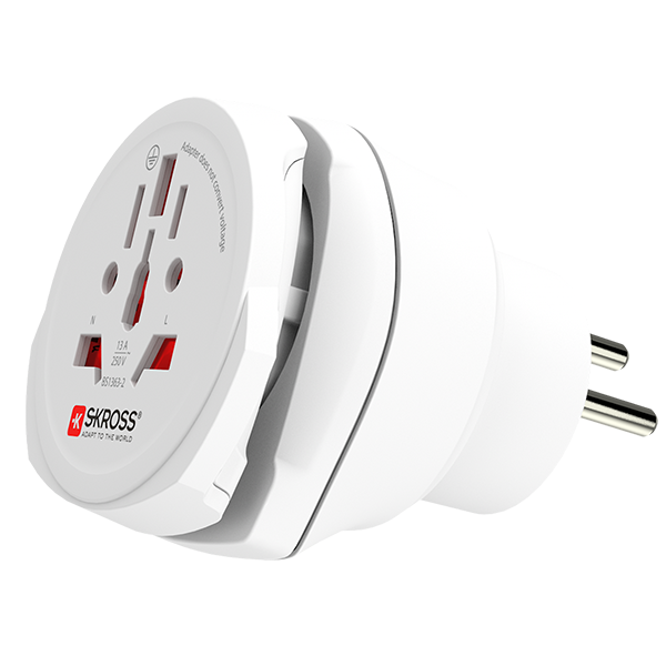 Skross Combo World to Israel travel adapter side on