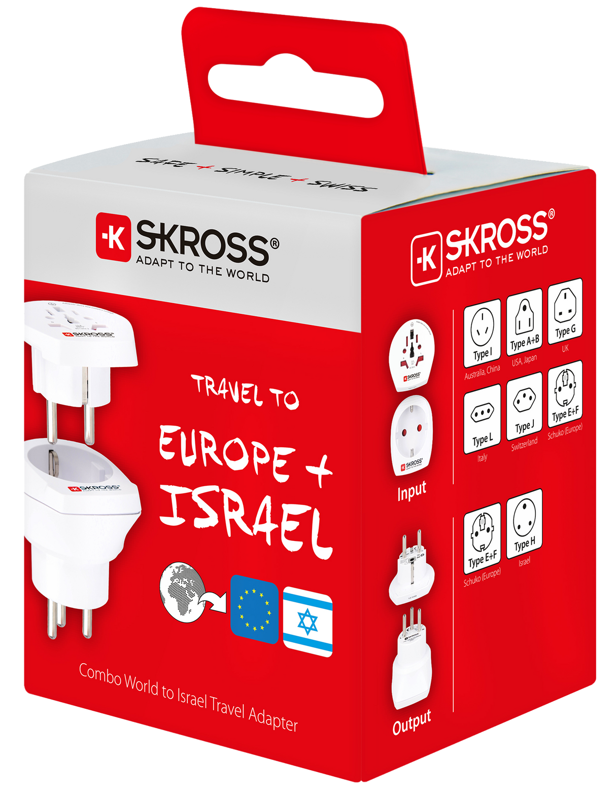 Skross 3-Pole Combo World to Israel Travel Adapter Packaging