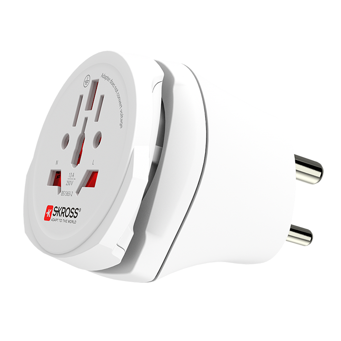 Skross 3-Pole Combo World to India Travel Adapter