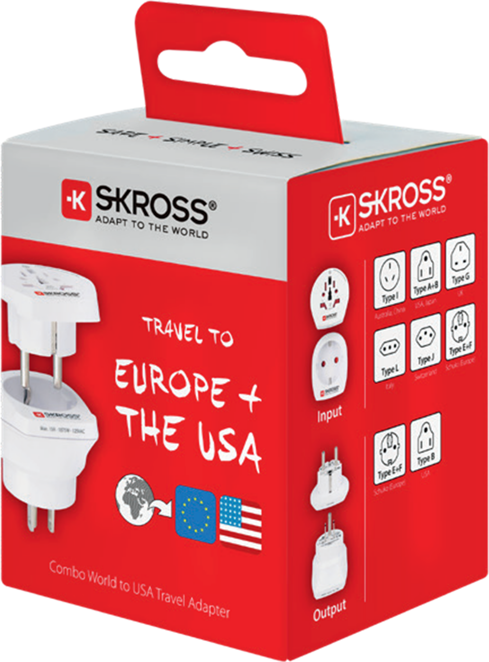 Skross 3-Pole Combo World to USA Travel Adapter Packaging