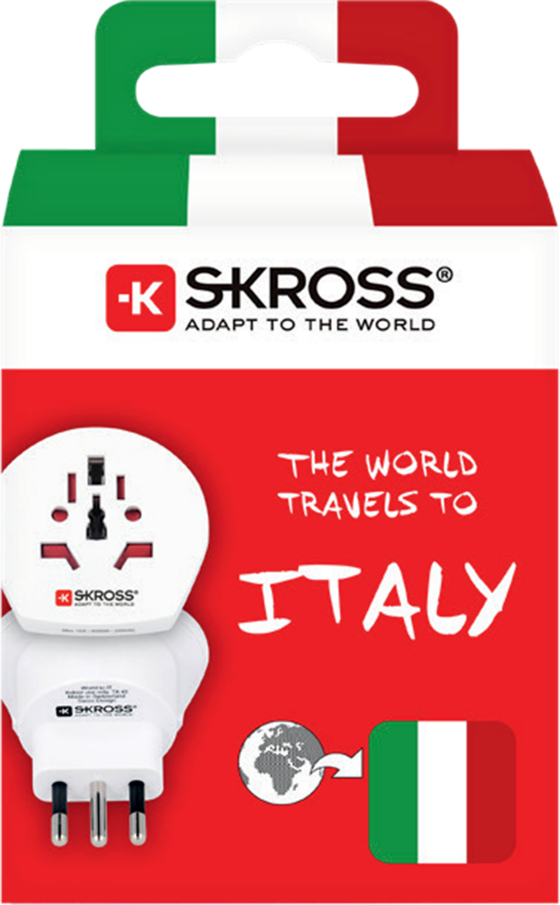 Skross 3-Pole World to Italy Travel Adapter Packaging