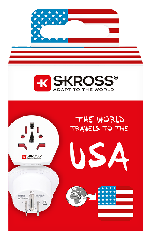 Skross 3-Pole World to USA Travel Adapter Packaging