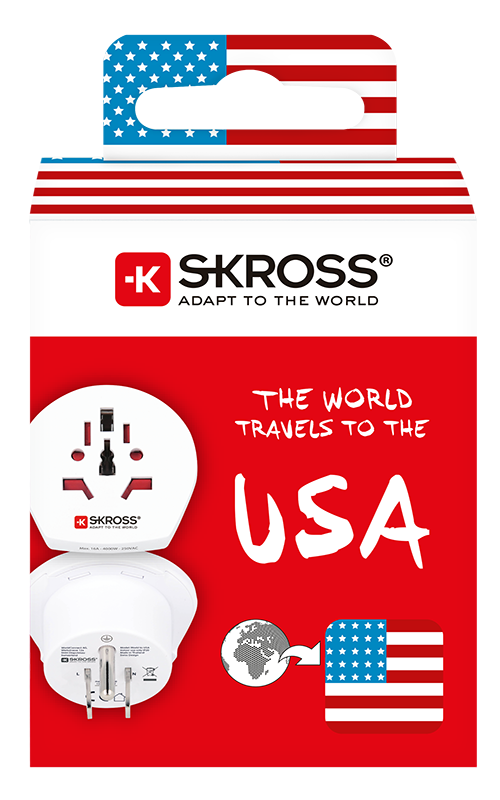 Skross 3-Pole World to USA Travel Adapter Packaging