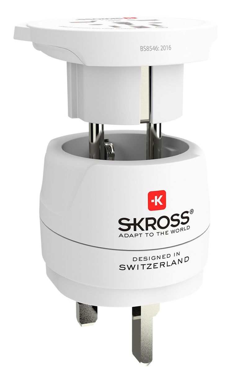 Skross 3-Pole Combo World to UK Travel Adapter Packaging