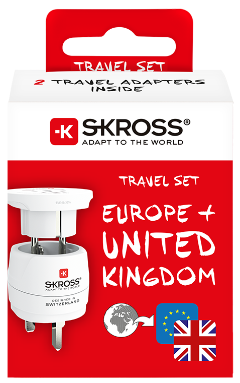 Skross 3-Pole Combo World to UK Travel Adapter Packaging