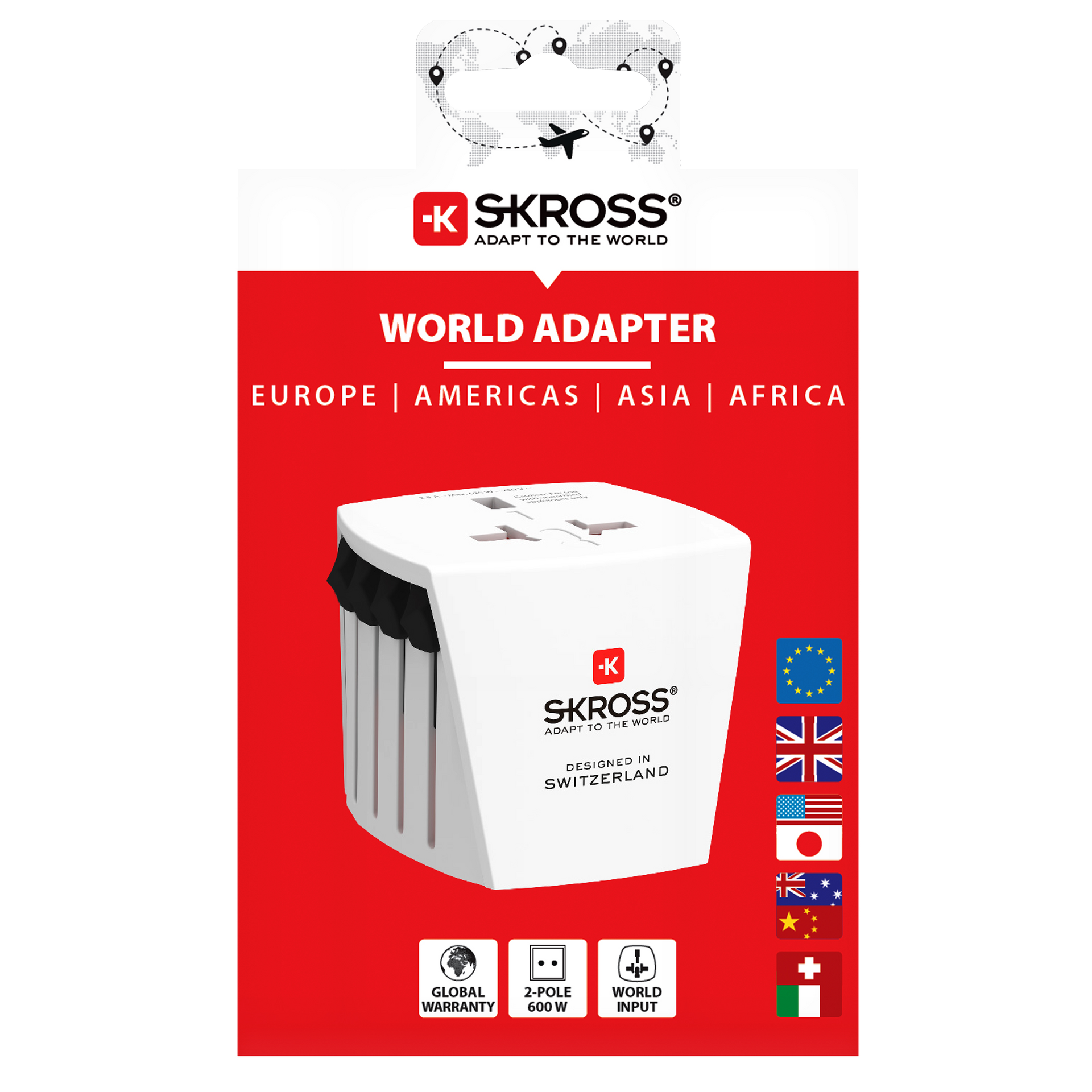 Skross 2-Pole MUV Micro Travel Adapter Packaging