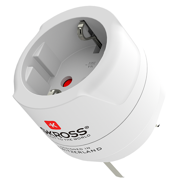 Skross Europe to UK travel adapter side on