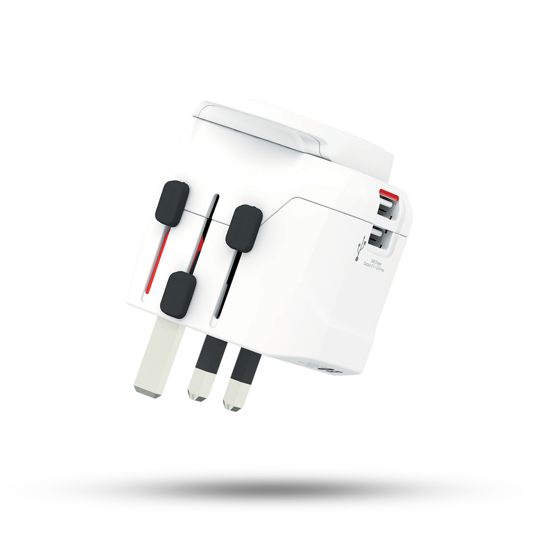 Skross 3-Pole PRO Light USB 2xA - World Travel Adapter 