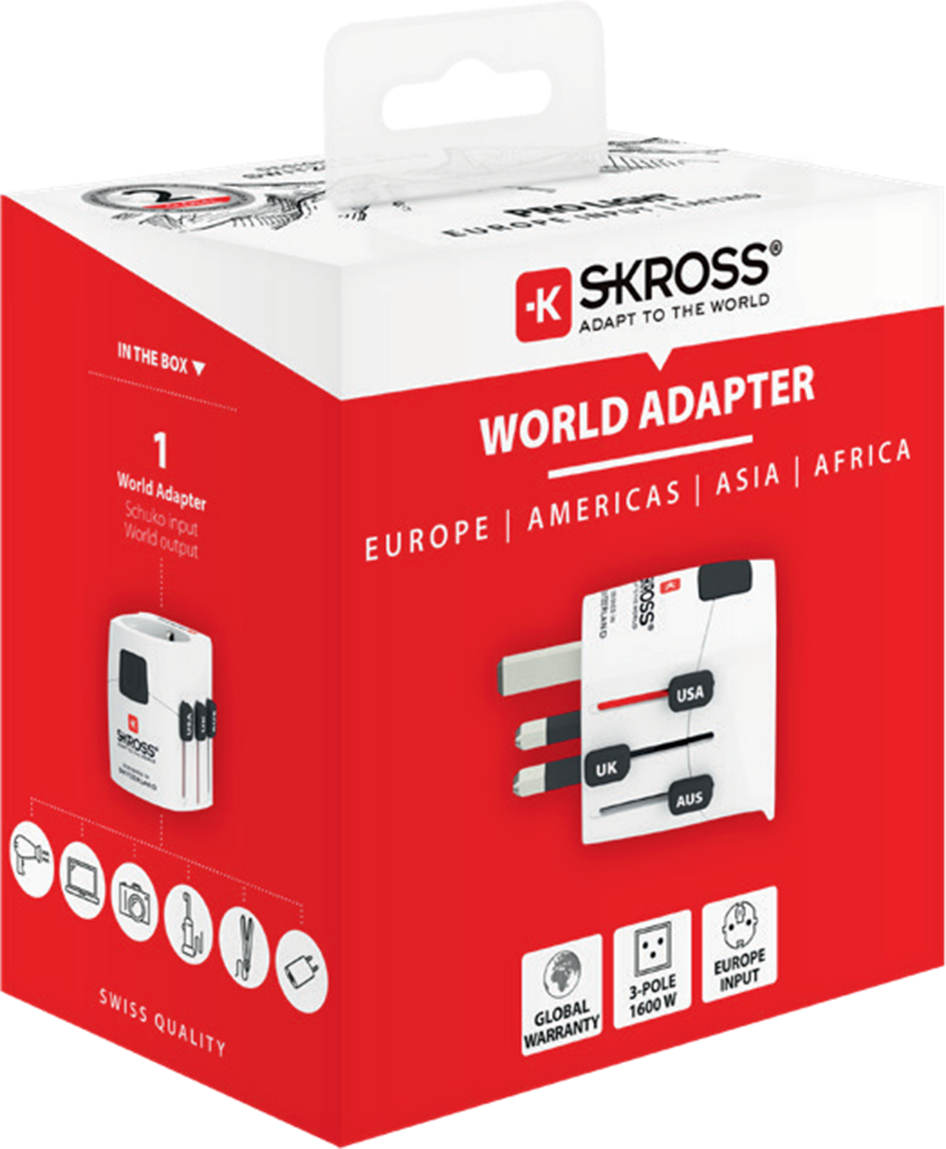 Skross 3-Pole PRO Light Travel Adapter Packaging