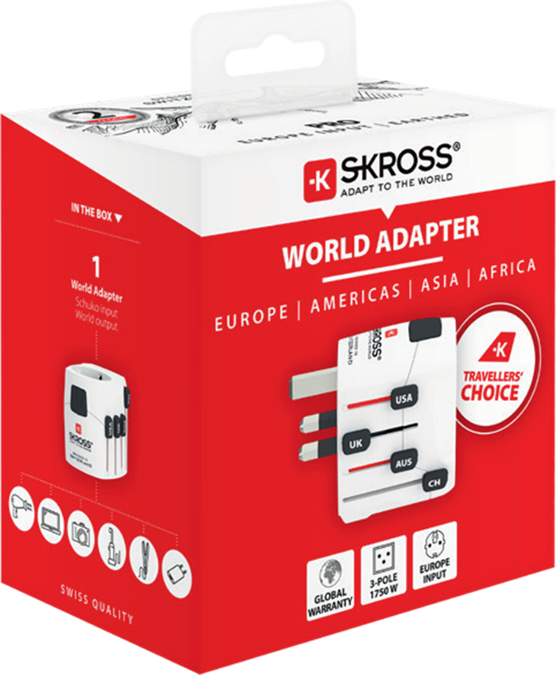 Skross 3-Pole PRO Travel Adapter Packaging