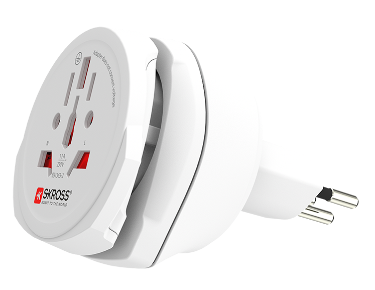 Skross 3-Pole Combo World to Switzerland Travel Adapter