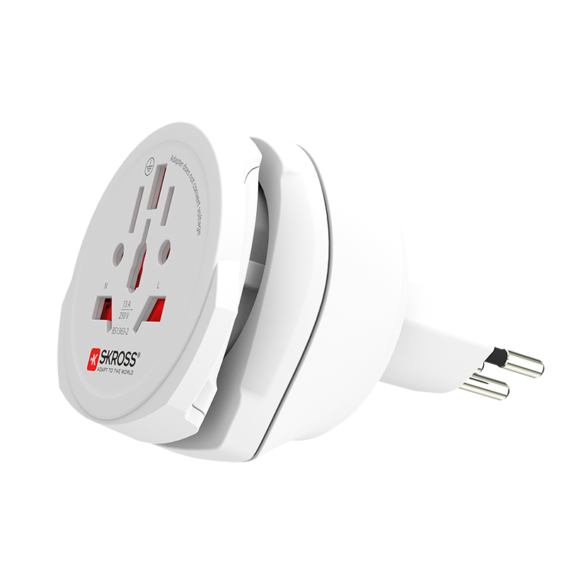 Skross Combo World to Switzerland Travel Adapter side on