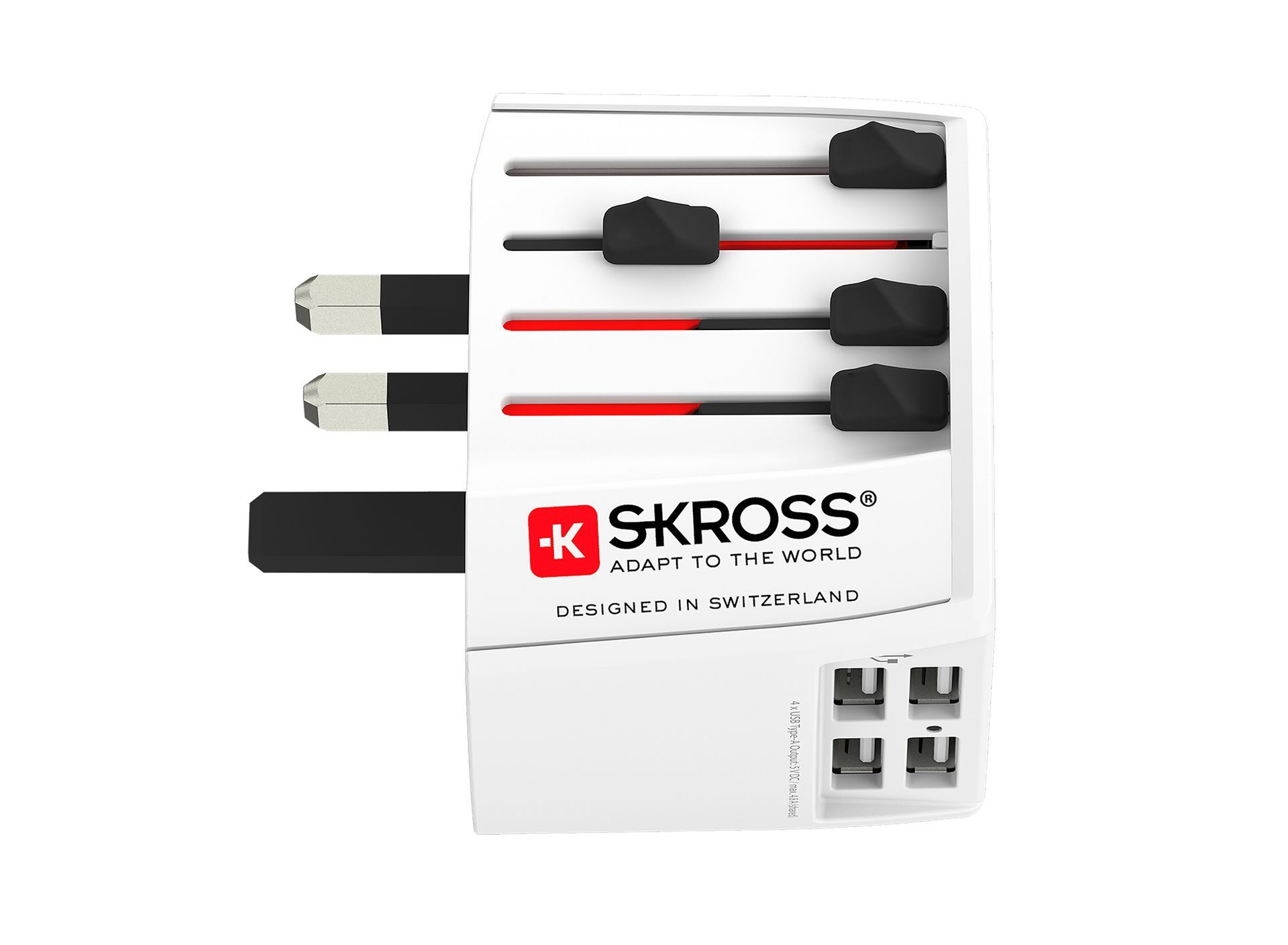 Skross MUV USB (4xA) travel adapter UK