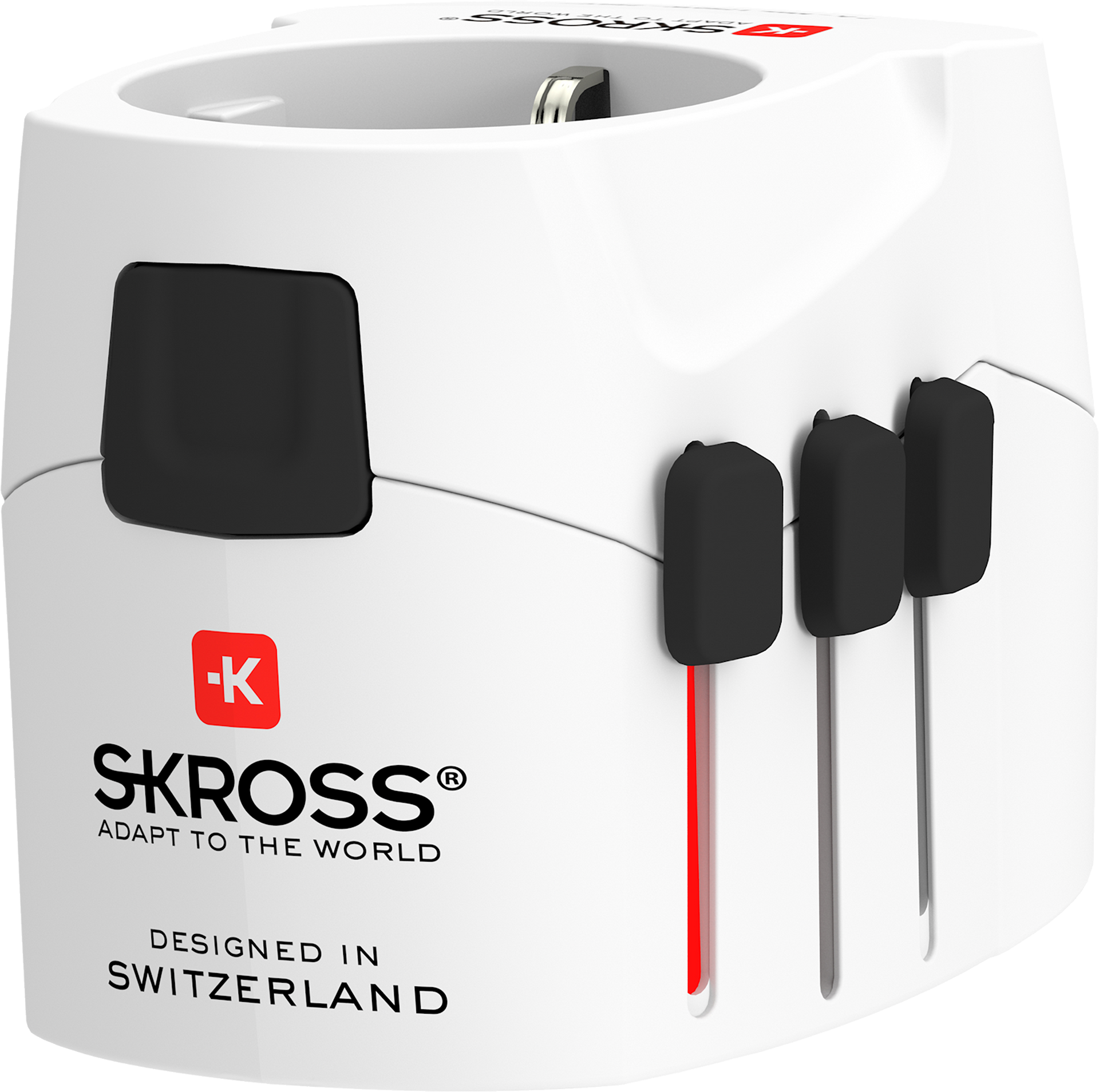 Skross 3-Pole PRO Light USB 2xA Travel Adapter 