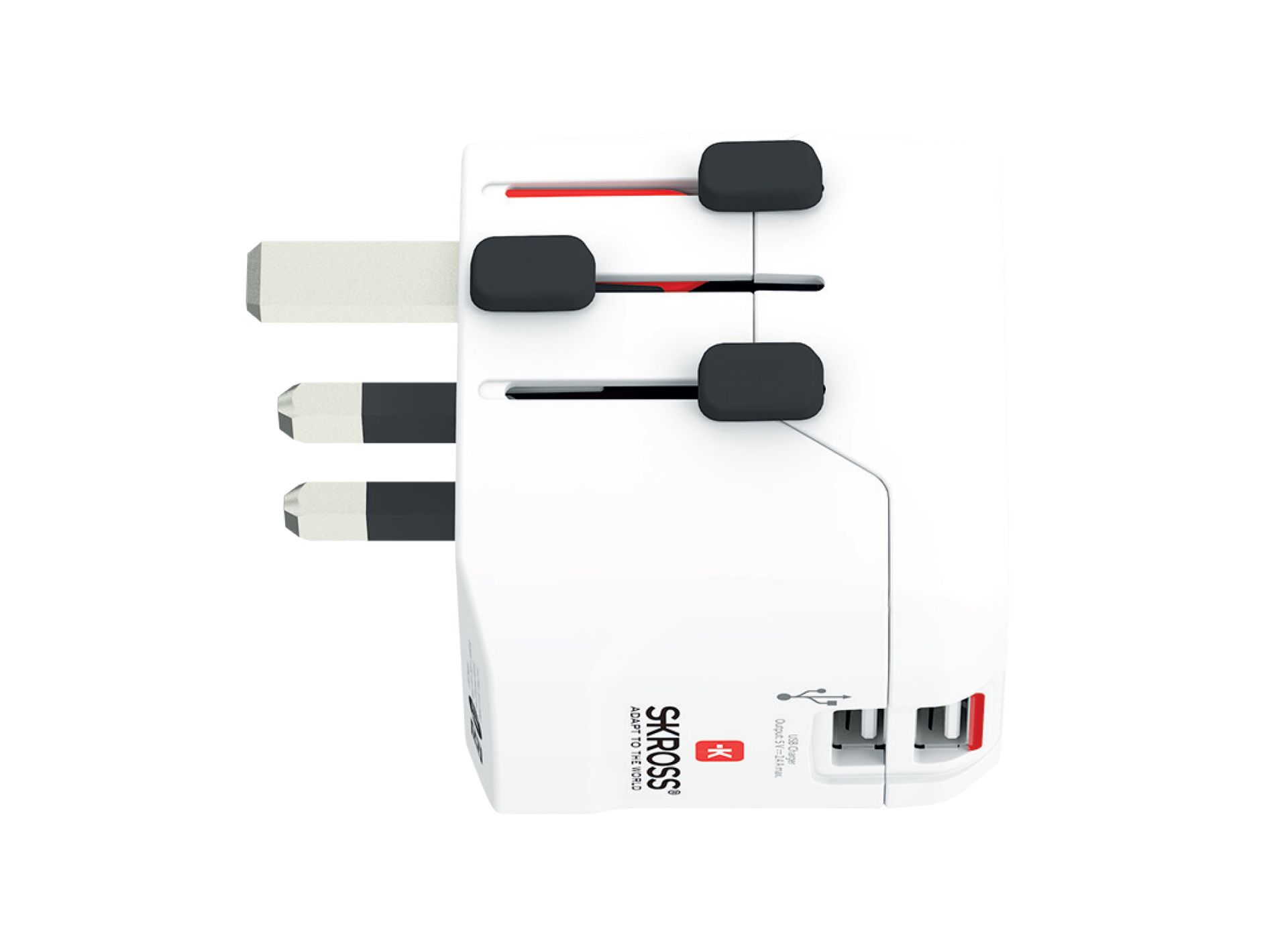 Skross PRO Light USB (2xA) travel adapter UK