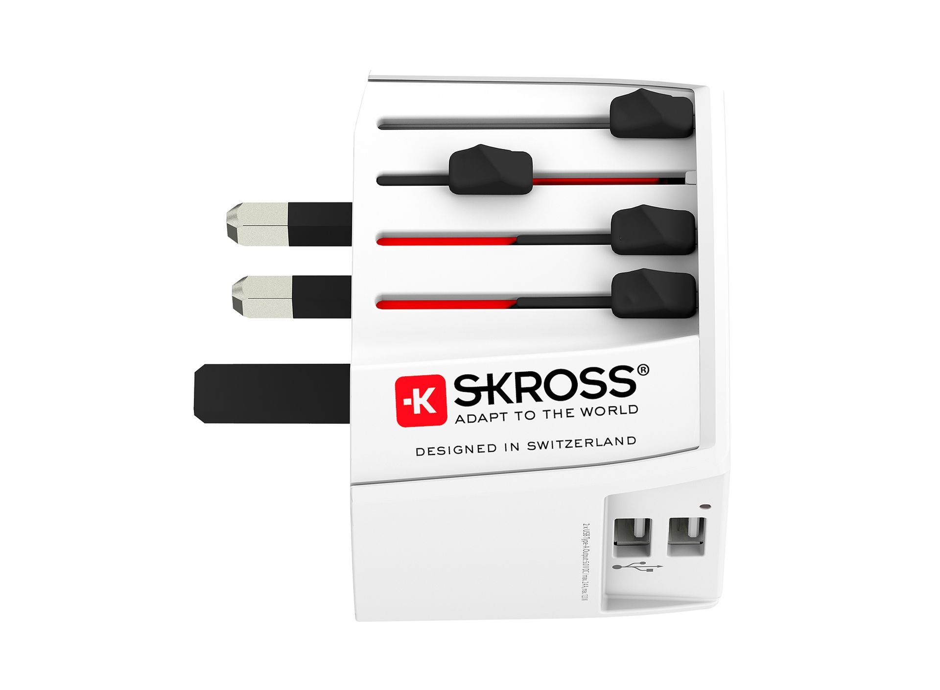 Skross MUV USB (2xA) travel adapter UK