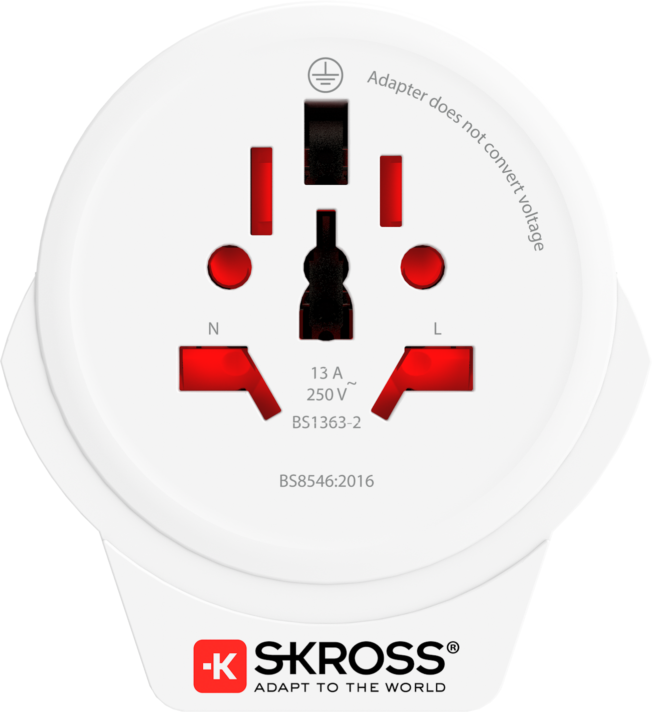 Skross 3-Pole World to USA USB Travel Adapter Front