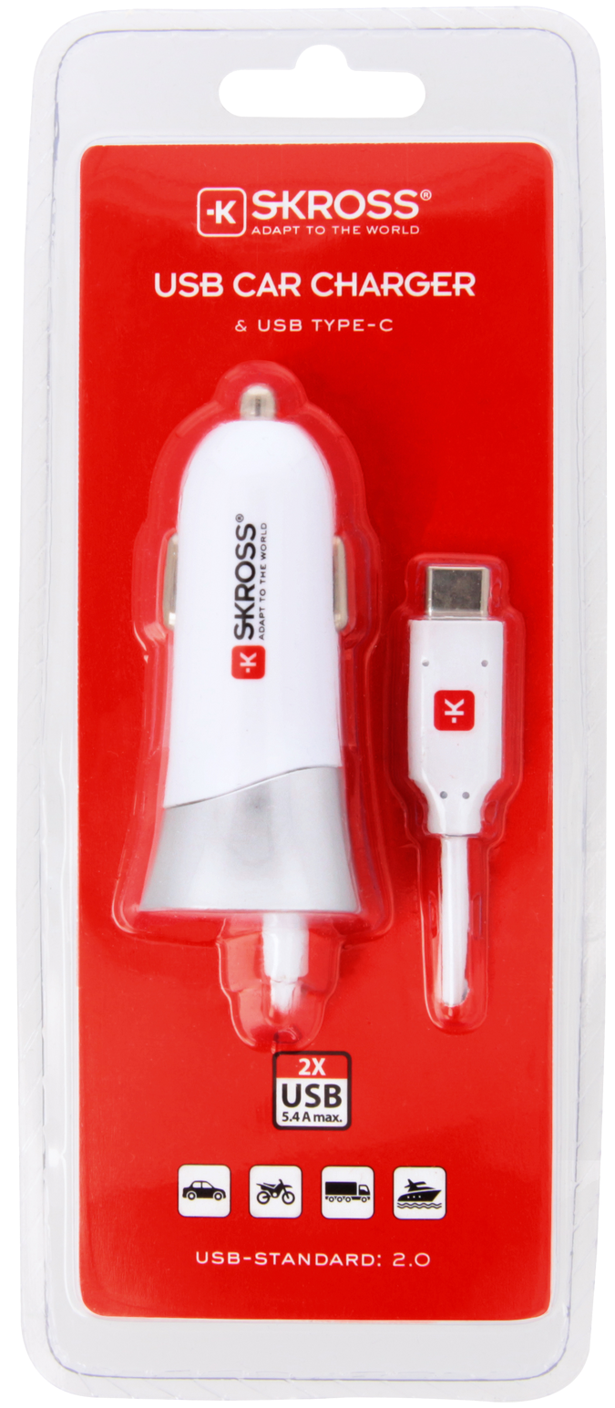 Skross Car USB Charger. USB Car Charger & USB Type-C Packaging