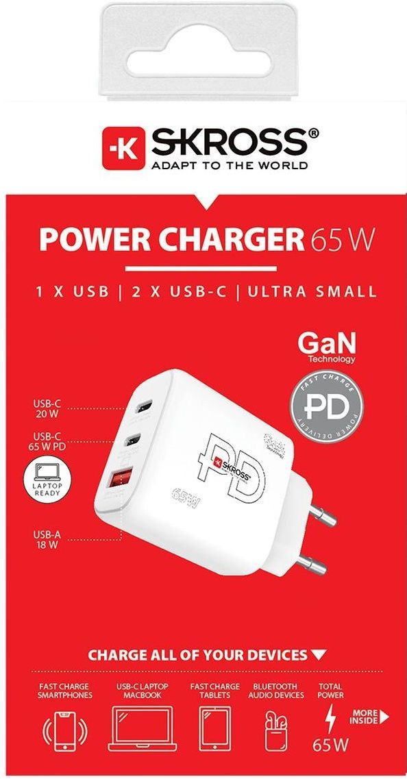 Skross USB Charger. Power Charger 65W GaN EU Packaging
