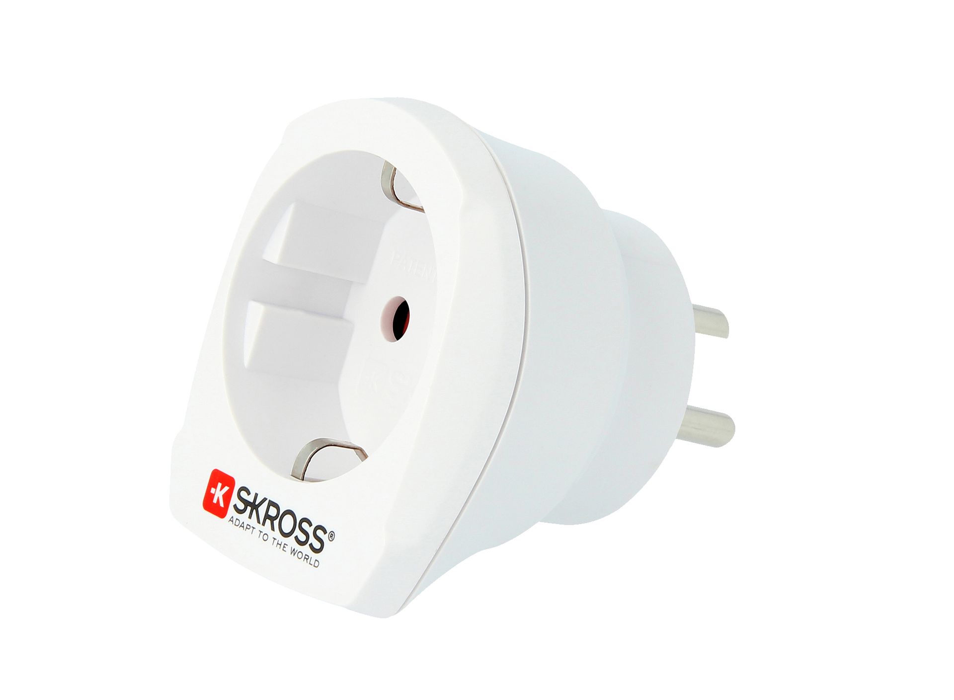 A white electrical plug with the word kross on it