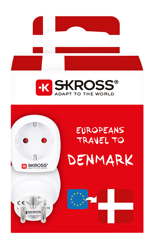 Skross 3-Pole Europe to Denmark Travel Adapter Packaging