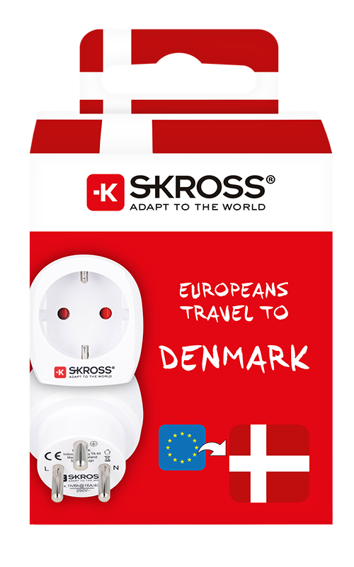 Skross 3-Pole Europe to Denmark Travel Adapter Packaging