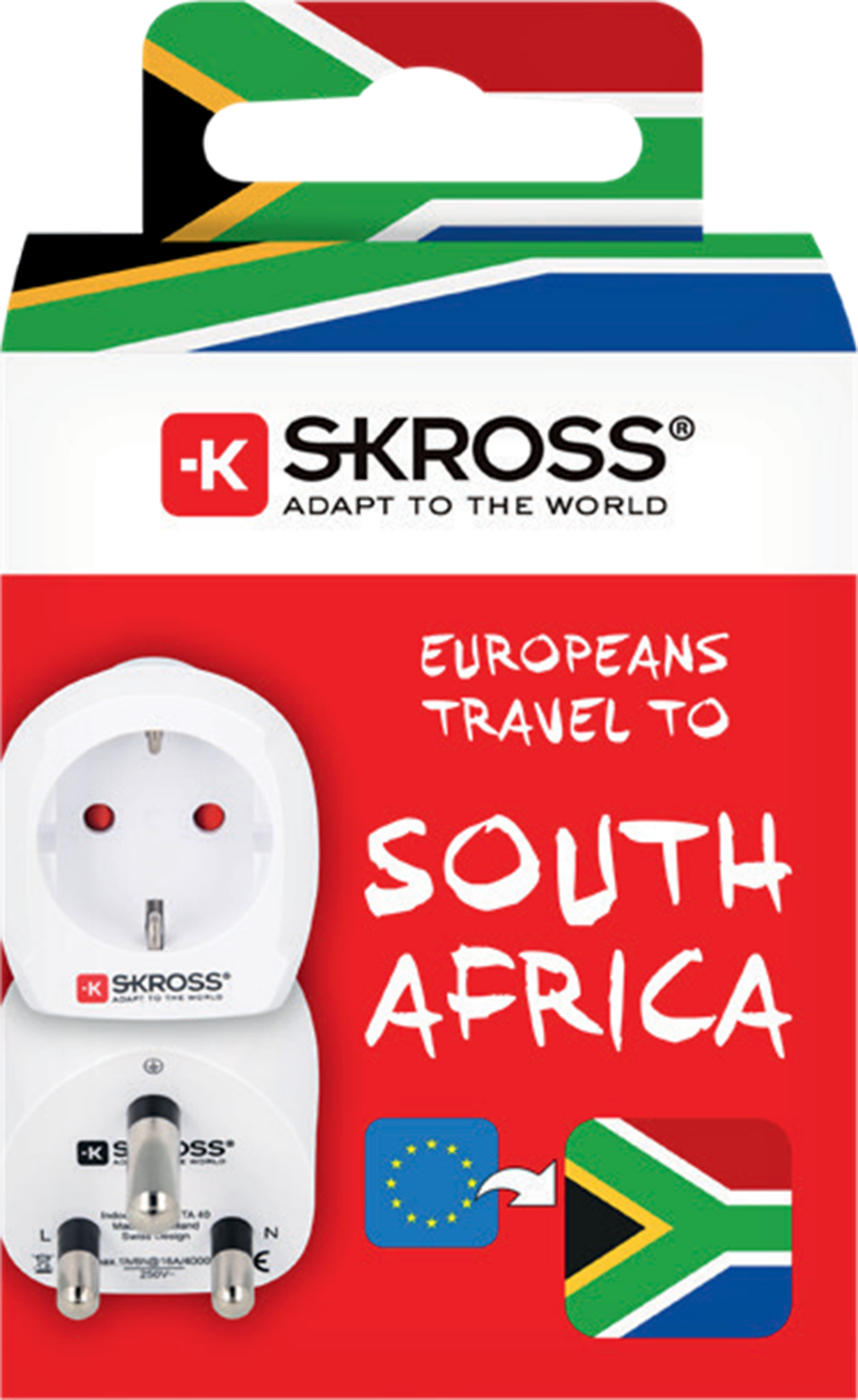 Skross 3-Pole Europe to South Africa Travel Adapter Packaging