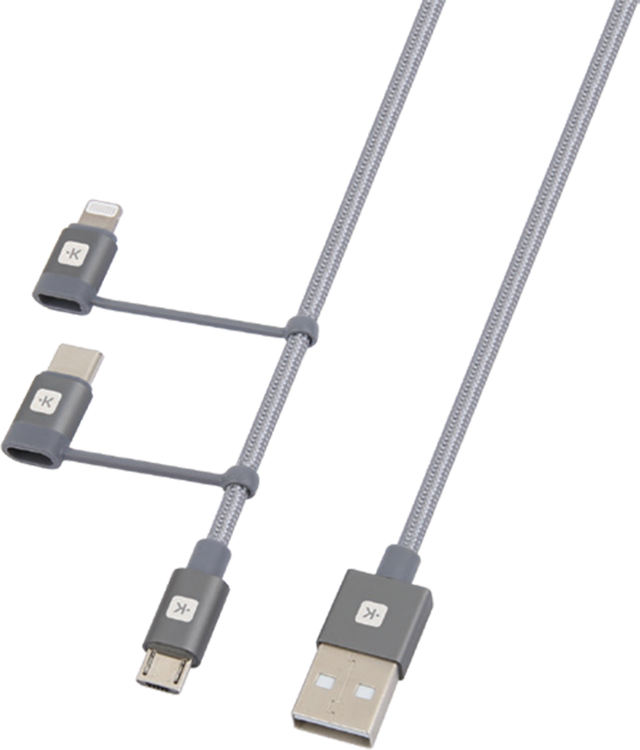 SKROSS Cavo USB-C 3.0 Intrecciato - 1,20 Metri - Grigio - Ricarica E Sincronizzazione Veloce