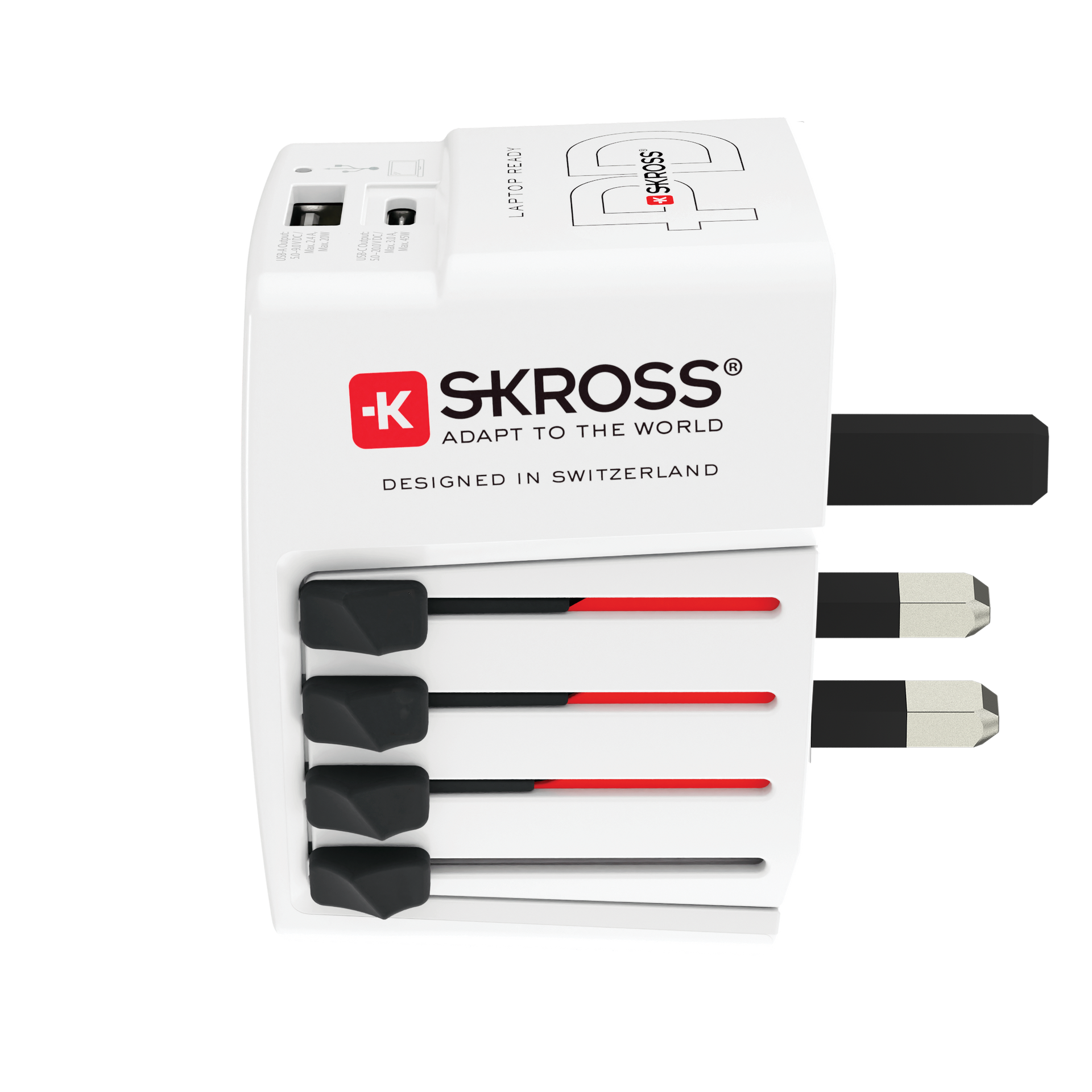 Skross power delivery World USB Charger AC45PD UK side on