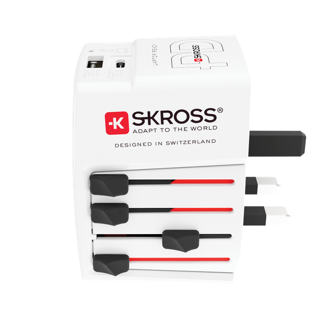 SKROSS WORLD USB CHARGER AC65PD WITH USB-C CABLE - Reisestecker