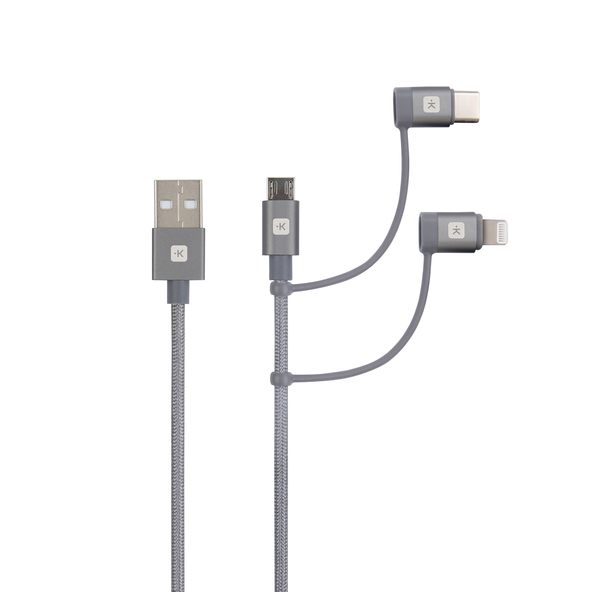 Skross 3-in-1 Cable Lightning, USB-C & Micro USB Charging Cable