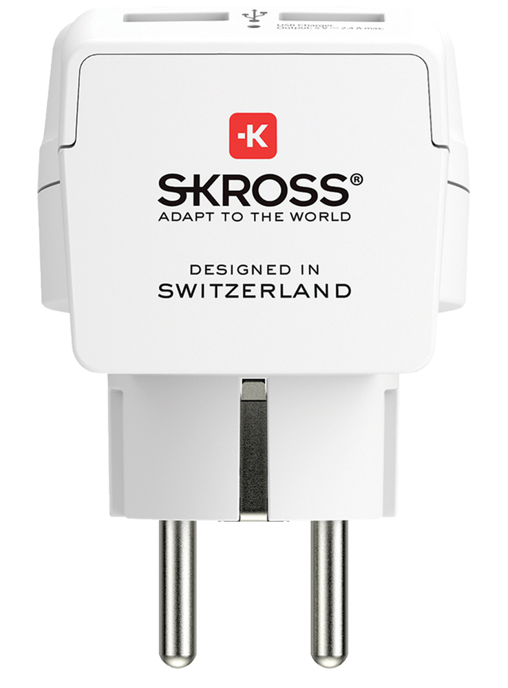 Skross 3-Pole Europe to Europe Home USB HUB 