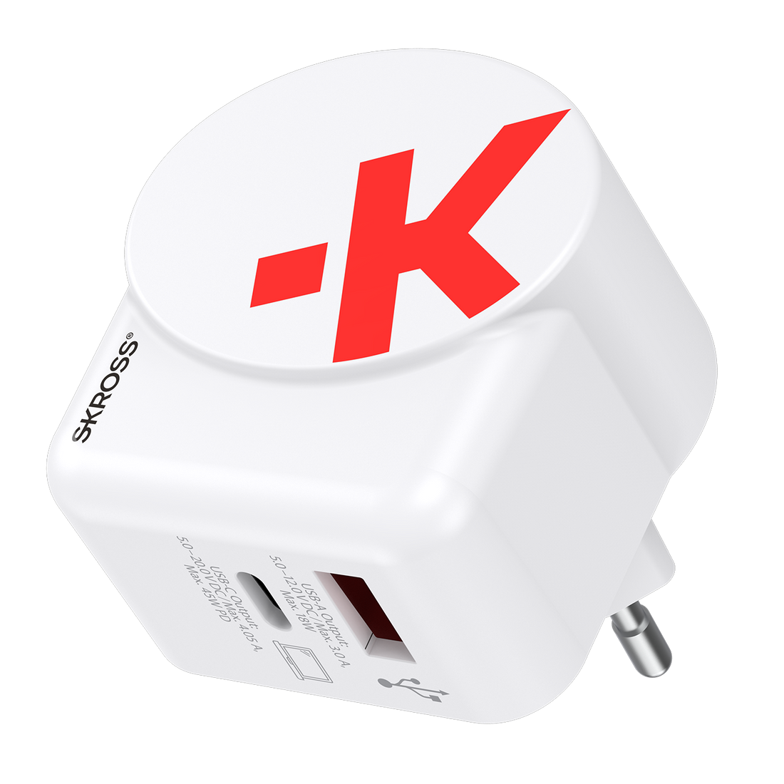 Skross power delivery Europe USB Charger AC45PD angled
