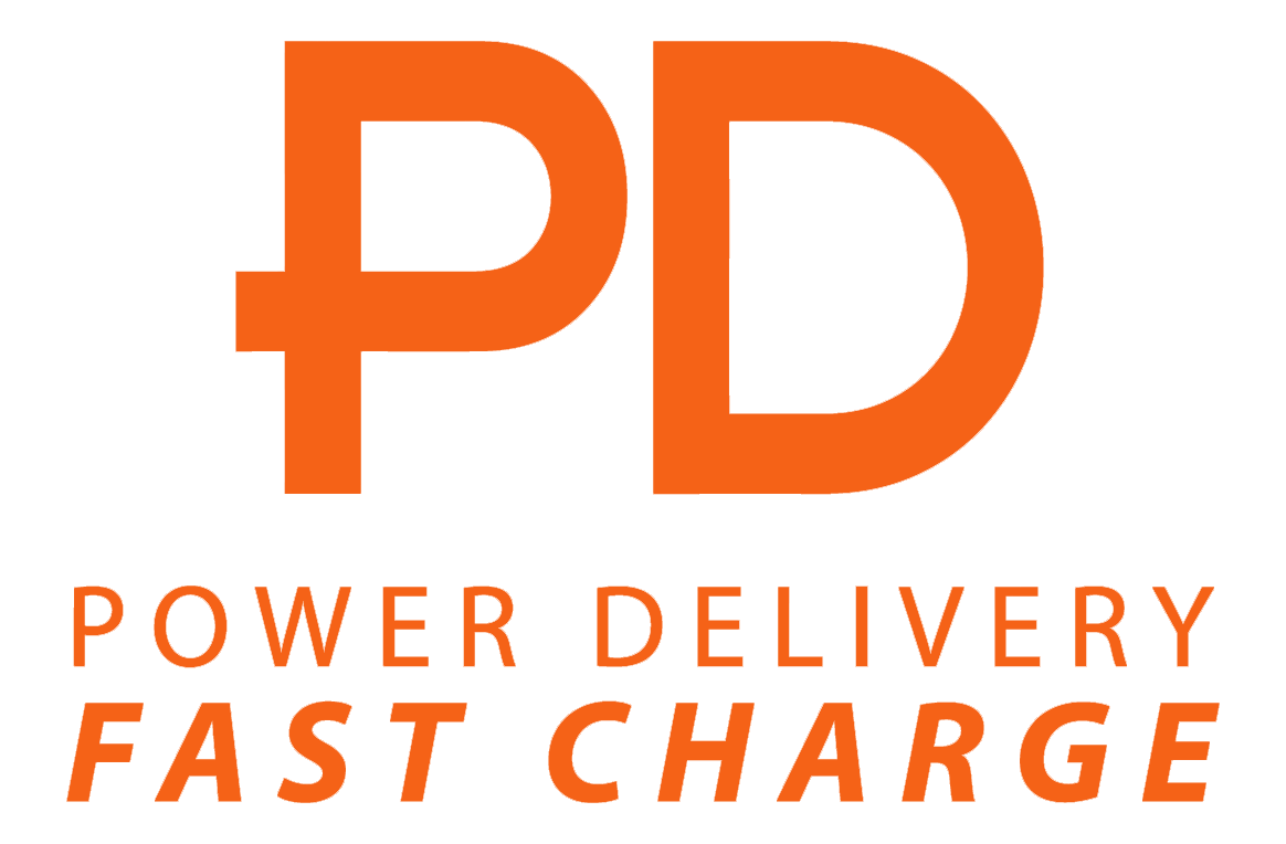 A logo for a company called pd power delivery fast charge