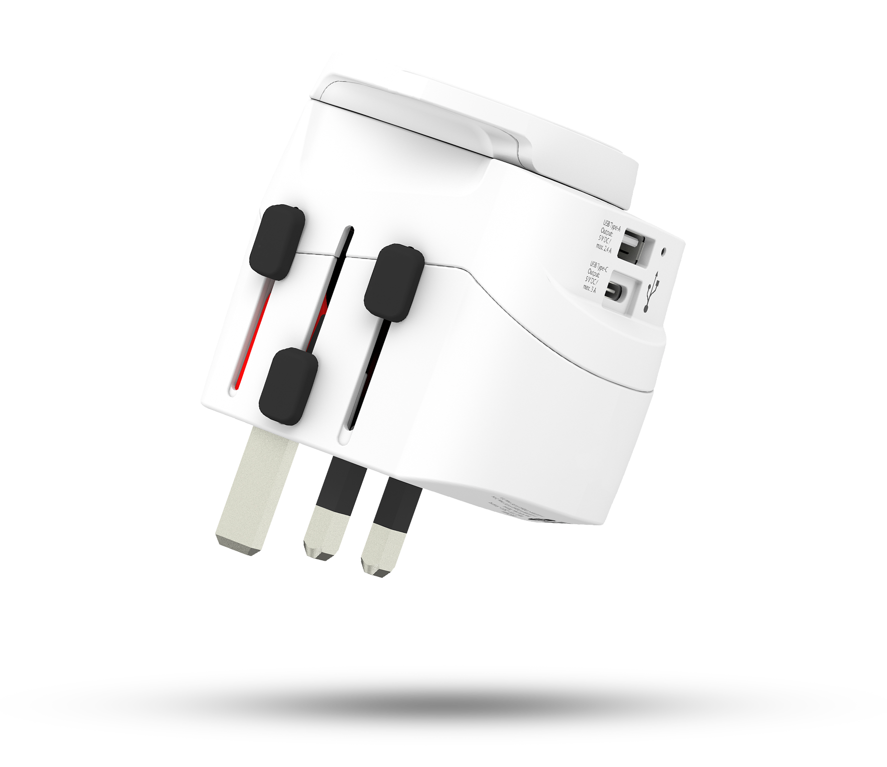 Skross 3-Pole PRO Light USB AC - World Travel Adapter