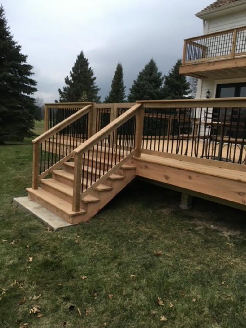 Wooden Deck With Stairs