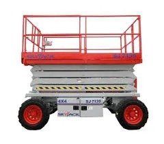 Red Scissor Lift