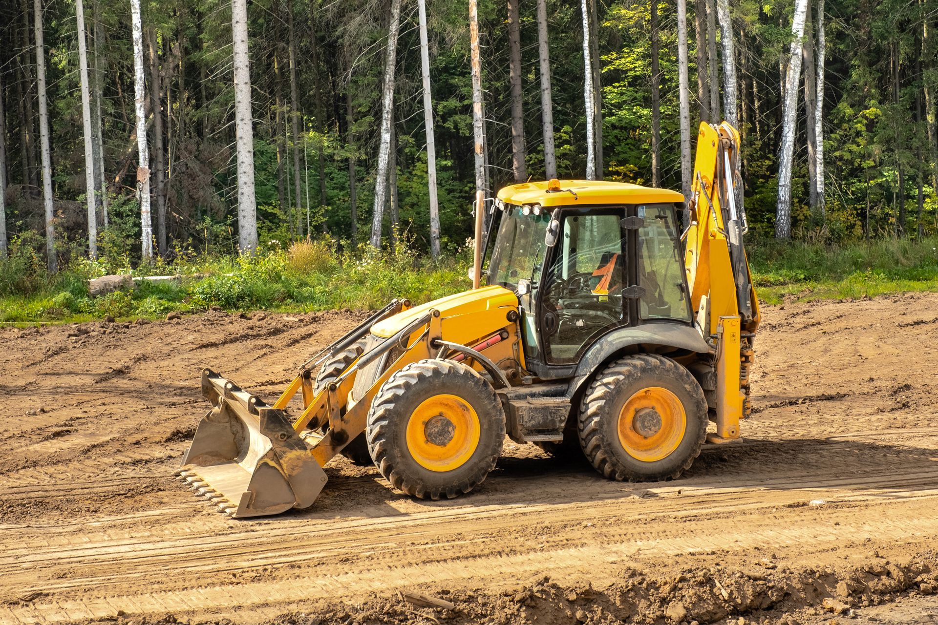 Yellow Backhoe