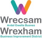 The logo for the wrexham business improvement district