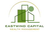 The logo for eastwind capital wealth management is green and white.