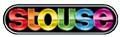 The word stouse is written in rainbow colors on a white background.