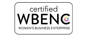 A certified wbenc women 's business enterprise logo on a white background.