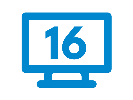ícone de 16 monitores