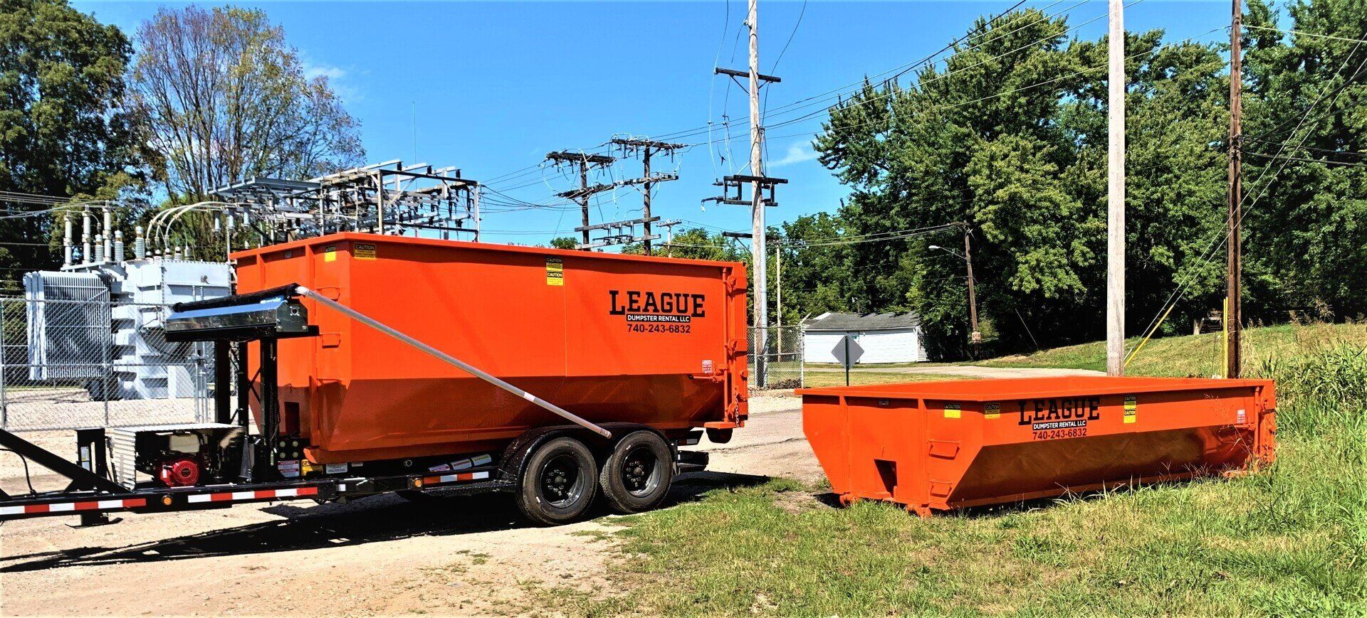 Green Dumpster — Lancaster, OH — League Dumpster Rental LLC