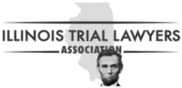 The logo for the illinois trial lawyers association has a picture of abraham lincoln on it.
