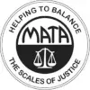 A black and white logo for helping to balance the scales of justice.