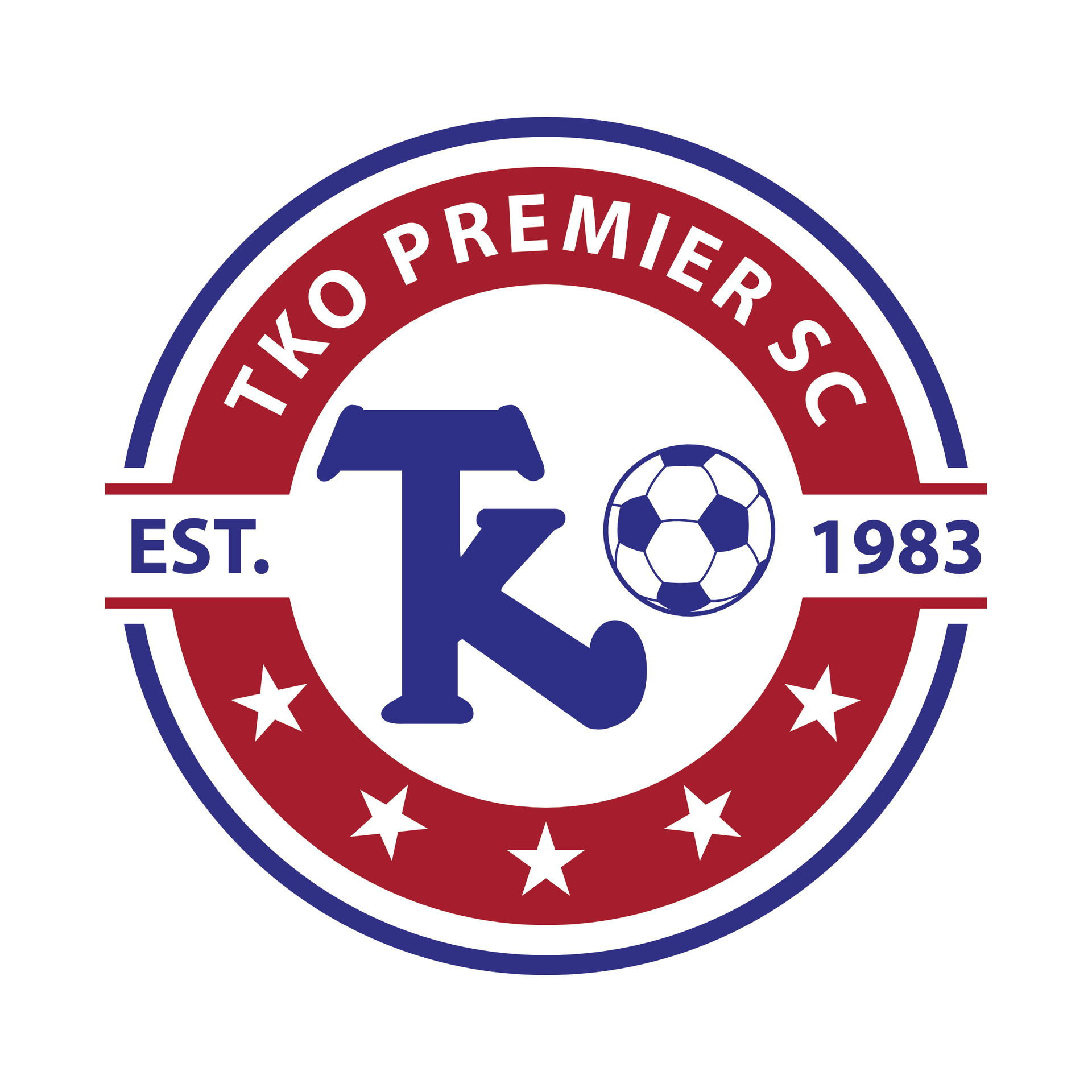 TKO Premier SC logo: Blue