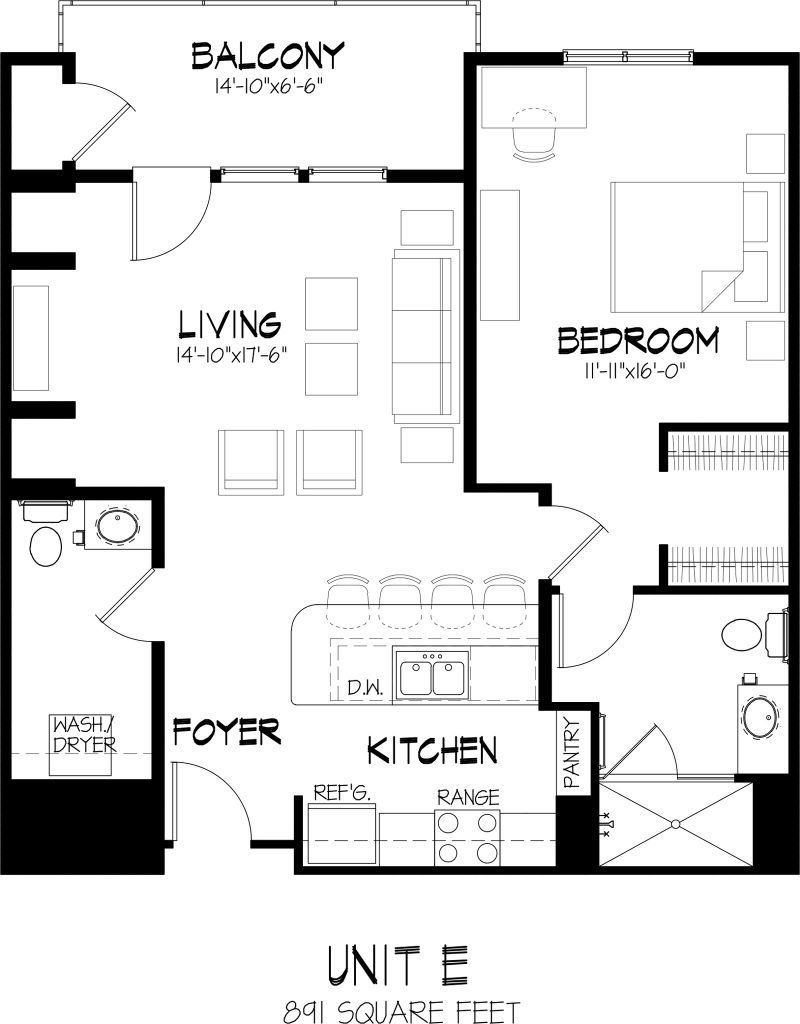 Unit E Floor Plan | Varsity House