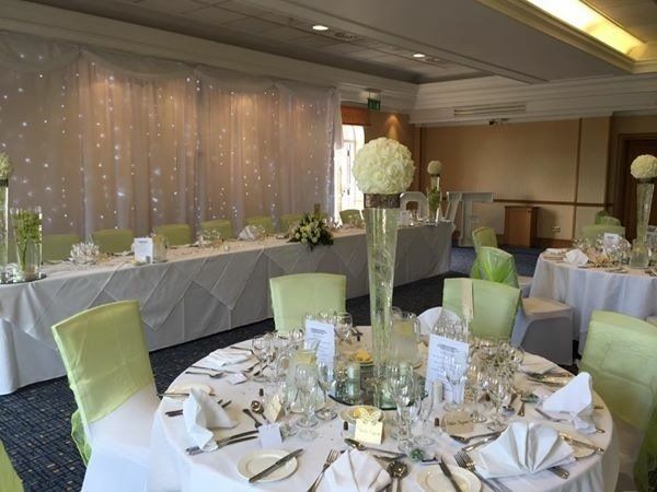 lime green themed party setting