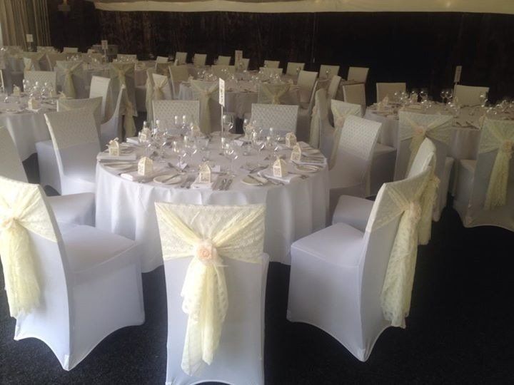 lime green themed party setting